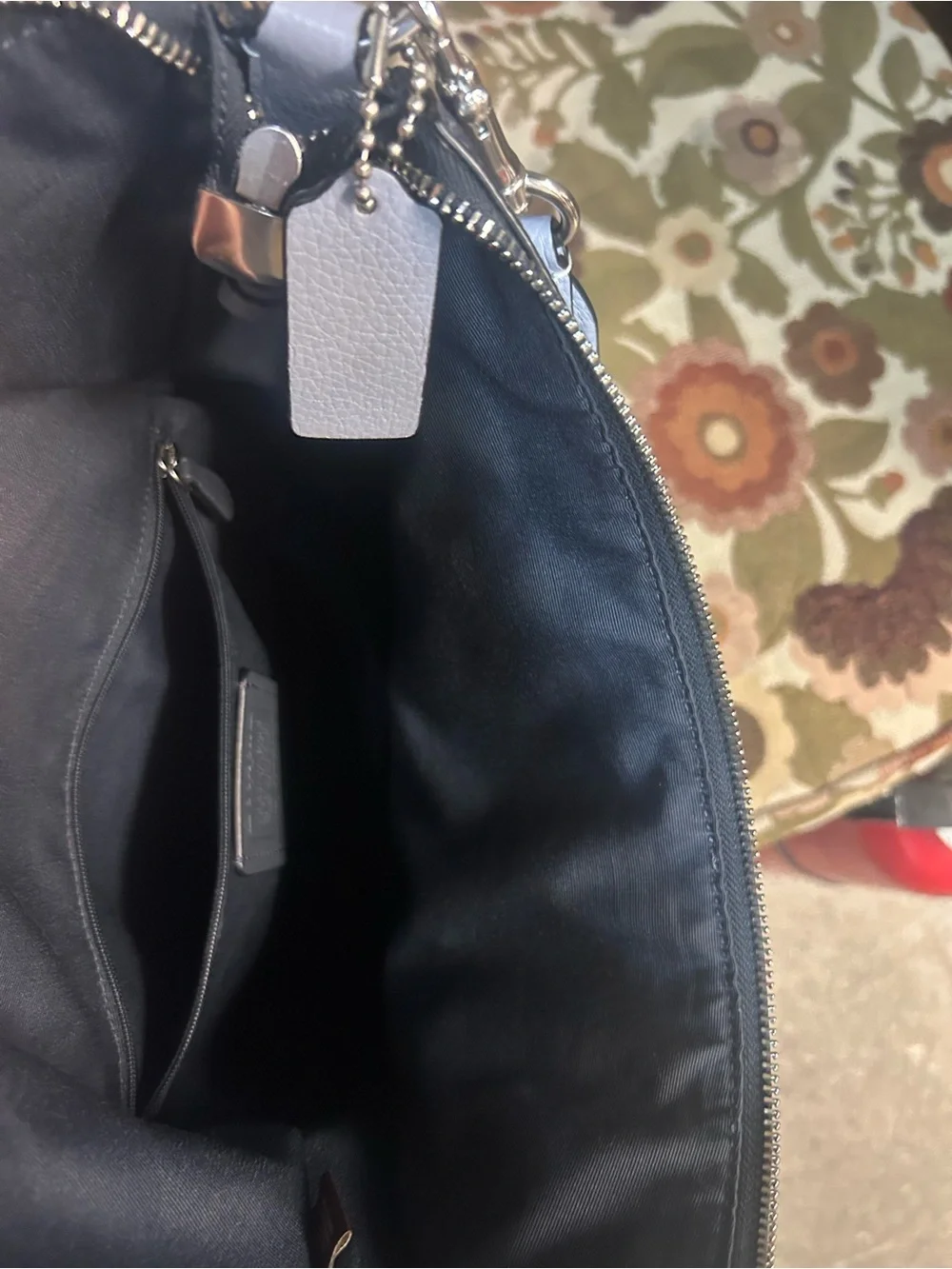 Coach Navy Blue Leather Hobo Shoulder Bag